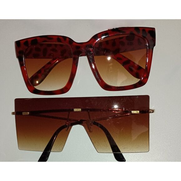 Unbranded Sunglasses: Two (2) pairs of Stylish Large Frame / Square - Adult Size - Picture 1 of 2